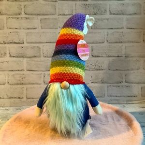 Love You Always Plush Rainbow Gnome With Blue Beard
